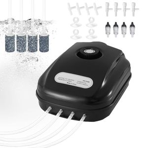 Pompe à air à faible niveau d'eau réglable, super silencieuse, 4 sorties, pour aquarium, oxygénateur pour poissons, pompe à air pour poissons koï - Product Image 3