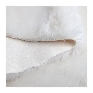 Wholesale Suppliers Luxury Soft Plush Polyester United Chenille Faux Rabbit Fur Fleece Fabric No Bonding for Dress and Blanket