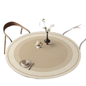 Nappe de table ronde en PVC, imperméable, résistante à l'huile, résistante à la chaleur, lavable, style moderne simple, pour table à manger, table basse - Product Image 5