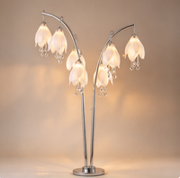 Nouvelle Lampe Décorative en Fer Forgé, Motif Fleur de Magnolia Ajourée, pour Guide d'allée, Table de desserts, Centre de table, Décoration de toile de fond de scène et Accueil