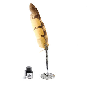 हाथ शिल्प व्यवसाय उपहार ओएल पंख स्याही सेट के साथ क्विल पंख पेन - Product Image 3