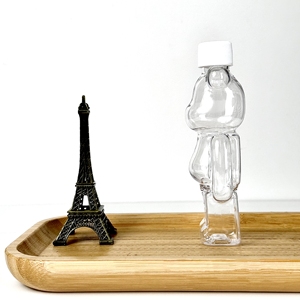 Bouteille de boisson en plastique transparente de qualité alimentaire avec couvercle, vente chaude, emballage de jus, bouteille jetable pour thé au lait gloomy bear - Product Image 5