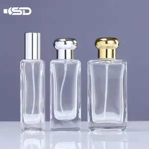 סיטונאי 30ml שטוח כתף זכוכית טפטפת בקבוק ODM ספק מלבן 50ml זכוכית בושם בקבוקים