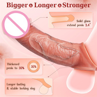 App-Fernbedienung mit 9 Vibrationsmodi Penis-Sleeve Cockring Vibrator, 4-in-1 Penisverlängerer zur Vergrößerung und Verlängerung Vibrierende Sexspielzeuge für Männer
