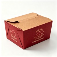 Boîte à emporter en papier kraft personnalisée, écologique, étanche, pour la restauration rapide et le camping, boîte pour poulet frit