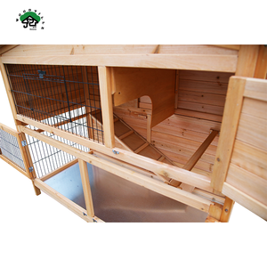 Clapier en bois personnalisé grillagé bon marché Petites cabanes d'élevage de lapins Cage extérieure pour animaux - Product Image 4
