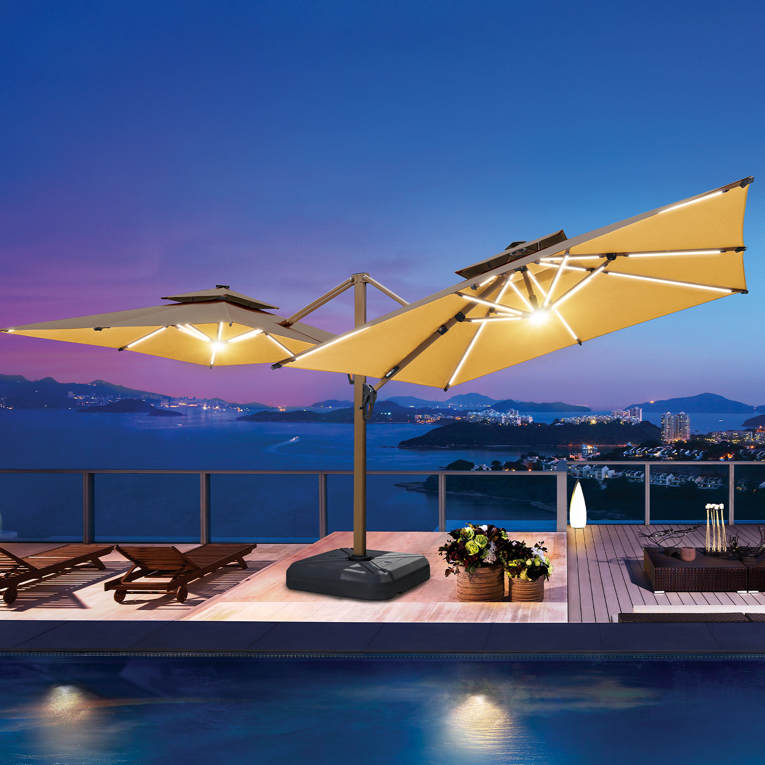 Double Roman Umbrella with LED light
