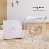 Boîte d'emballage pour gâteau de mariage, d'anniversaire, de Noël, de bonne qualité, épaisse, carrée, transparente, 8 pouces, 10 pouces, 12 pouces