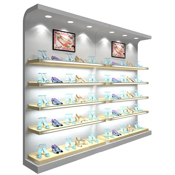 modern shoes store display showcase for shoe