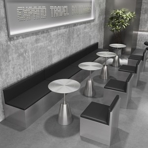 Muebles Modernos para Restaurantes, Mesas y Sillas de Acero Inoxidable Resistentes, Montables en la Pared, para Cafeterías - Product Image 3