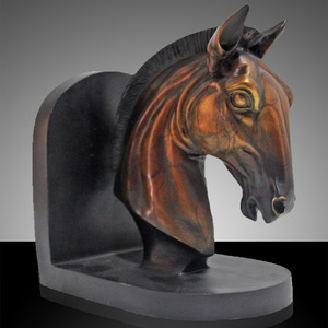 Horse Head Bookends Metal Bronze 120x120x220mm Office Desktop Decorative Craft - Product Image 4