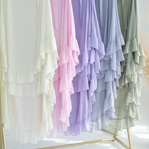 Großhandel Damenkleidung Eleganter Doppellagiger Rüschen-Khimar Islamische Kleidung Abaya Muslimisches Kleid Maxi-Khimar Chador - Product Image 3