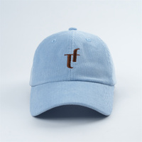 Gorra de sombrero de papá de pana personalizada bordada con 6 paneles de calidad de marca, gorra de béisbol deportiva con logotipo personalizado para hombres