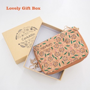 Handmade Vegan Organic Sustainable Eco-Friendly <b>RFID</b> Short Cork <b>Wallet</b> for Women with Zipper Closure Coin Purse & Cardholders - Product Image 6