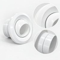 Diffuseur de plafond rond en aluminium blanc pour alimentation en air 360° °   Diffuseur à bille réglable pour système de ventilation