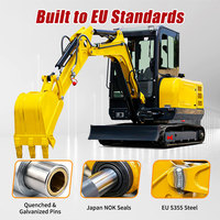 Livraison Gratuite CE Euro 5 Mini-Excavatrice à Moteur Kubota 3,5 Tonnes 1 Tonne 2 Tonnes, Excavatrices Compactes sur Chenilles, Petite Excavatrice pour Espaces Étroits