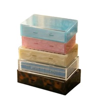 Supports de Mahjong Américains Modernes Automatiques Personnalisés en Acrylique à 5 Niveaux, Longueur 17,5 Pouces / 45 cm, avec Règle Magnétique de Marque, pour Ensemble de Mahjong