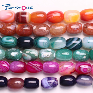 Bestone Wholesale 13x17mm Gemstone Round <strong>Beads</strong> Loose Long Natural Ellipse Agate <strong>Stone</strong> <strong>Beads</strong> for Jewelry Making - Product Image 4