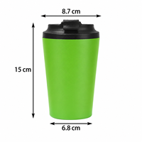 Vente en gros de gobelets à café réutilisables en acier inoxydable à double paroi de 12 oz 304 personnalisés avec couvercle anti-fuite pour les voyages en voiture