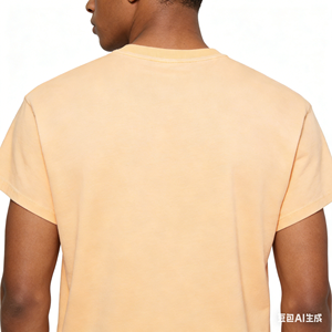 Camiseta de Algodón con Logotipo Personalizado, Estilo Vintage Lavado al Ácido, para Hombre, Talla Grande, Holgada, 100% Algodón - Product Image 2