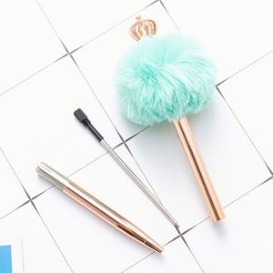 Custom Pom Crown Ballpoint Plush Gel Signature <b>Pens</b> for Party Gifts & Stationery Supplies - Product Image 4