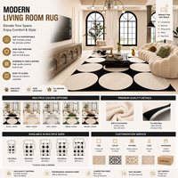 Tapis d'intérieur en velours cristal à damier nordique de luxe 10MM Antidérapant Doux et moelleux pour chambre à coucher Salon Décoration intérieure Fabriqué à la machine
