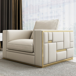 Italian Luxury Living Room Set High-End Combination Leather <strong>Sofa</strong> for <strong>Small</strong> Large Villas for American Leather Art for Luxury - Product Image 4