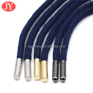 2026年新スタイル 20mm幅 ウェビングニットストラップ ドローコード 刻印ロゴ メタルチップ付き 靴用 ホームテキスタイル 環境に優しい ワックス加工 - Product Image 1