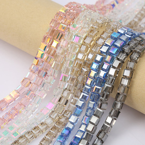 Crystal Glass Square Beads 6mm Loose Beads For Bracelet Making DIY Jewelry Accessories - Product Image 3