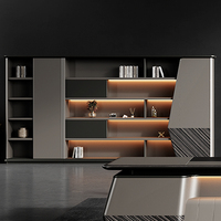 Ensemble bureau et chaise de direction Boss, mobilier de bureau moderne et minimaliste, bureau d'ordinateur commercial