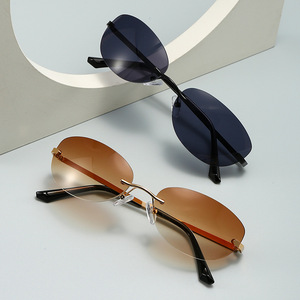 Nouvelles lunettes de soleil futuristes sans monture style œil de chat Y2K unisexe polarisées UV400 teintées tendance 2516 - Product Image 6