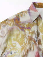 Robe longue décontractée à col rabattu, manches longues, boutons, imprimé multicolore, mode pour femmes