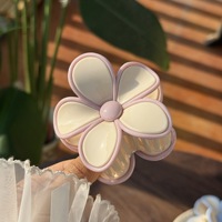 Pince à cheveux brillante Liwu grande taille 8 cm en résine hawaïenne, motif floral Hibiscus Plumeria Frangipani, pour la plage