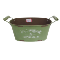 Seau en fer antique rétro paniers en étain jardinière vase à fleurs vintage conteneur de jardinage pot en zinc galvanisé en gros