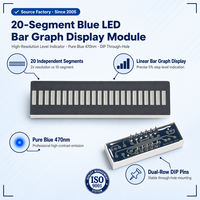 Barra de Visualización LED de 20 Segmentos de Alta Calidad, Luz Azul, 12 Pines DIP, Matriz Lineal para Medidores de Intensidad de Señal Industrial