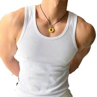 Débardeur de sport pour homme de style américain, en forme de I, pour l'été, en tissu épais, sans manches, entraînement, élastique, ajusté, absorbant la transpiration