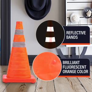 XL TradeNew Высокое качество оптовая продажа 70 см оранжевый трафик гибкие Светоотражающие складные дорожные конус безопасности дорожного движения - Product Image 5