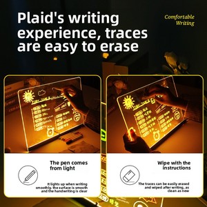Creative DIY Home Decorative <strong>LED</strong> Night Light Luminous Acrylic Custom Note <strong>Board</strong> Square Erasable and Rewritable <strong>Message</strong> <strong>Board</strong> - Product Image 2