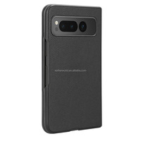 Coque de Protection Fine en Simili-Cuir PU, Galvanisée, Antichoc et Légère, en PC Rigide, Ultra-Mince et Durable pour Google Pixel Fold