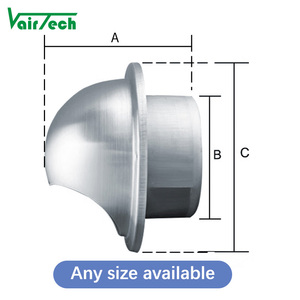 Couvercle d'évent en acier inoxydable 201 personnalisé capuchon de ventilation mural pour <span class=keywords><strong>extracteur</strong></span> externe étanche - Product Image 5