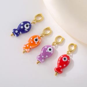 Oceaan Serie Gesp Charme 3d Geschilderde Keramische Vis Shell Bedels Accessoires, Sleutelhanger, Armband Ketting Diy Sieraden Hanger - Product Image 4