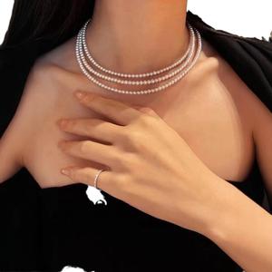 Collar de Perlas de Agua Dulce Naturales de 4-5 mm, Círculo Perfecto, Aurora Lunar, Separadas, Versátiles, Múltiples Estilos de Uso - Product Image 5