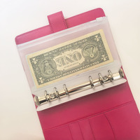 Pochette de rangement souple et durable en PVC transparent givré A5 A6 A7 avec fermeture éclair personnalisée pour argent et budget