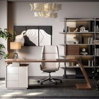 Bureau d'angle de style nordique, grande table d'ordinateur au design moderne et luxueux, vente en gros