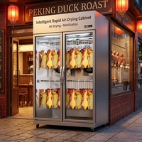Armoire de séchage professionnelle en acier inoxydable, à refroidissement par air, à contrôle numérique, sans givre, pour peau de canard croustillante, 2 portes, 6 étagères, pour canard rôti