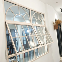 Fenêtre à persienne rétro française sur mesure, coupe-vent et étanche, en aluminium, à ouverture supérieure, pour cuisine extérieure et villa