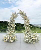 Arche de mariage moderne et élégante, guirlande florale artificielle en soie, décoration de fond pour cérémonies, fêtes et événements