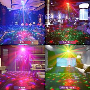 New <span class=keywords><strong>7</strong></span> mắt Disco Ball <span class=keywords><strong>LED</strong></span> ánh sáng laser RGBW âm thanh-kích hoạt điều khiển ma thuật chiếu cho Câu lạc bộ đêm bên chiếu sáng - Product Image 3