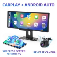 Écran portable de 10,26 pouces, caméra embarquée 4K, CarPlay sans fil, Android Auto, navigation GPS, Bluetooth, écran multimédia pour véhicule 12V