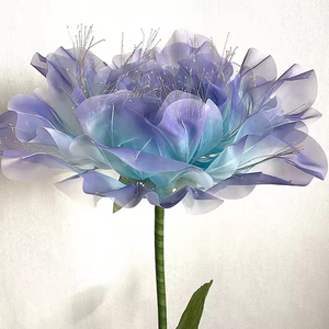 가정 및 웨딩 장식용 램프가 있는 대형 전동 개폐식 기계식 인조 거대 꽃 - Product Image 3